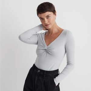 Madewell Twist Front Long Sleeve T Gray XL